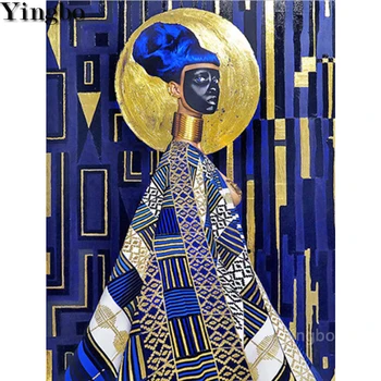 Диамантена живопис африканска жена мода изкуство 5d САМ Диамантена бродерия пълен квадратен през цялата тренировка кръст бод диамантена мозайка изкуство