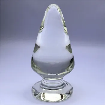Диаметър 60 мм и голям кристал анален плъгин стъкло вибратор изкуствен, фалшив пениса, ануса, удължител за анален секс анален накрайник масажор на простатата секс-играчки за възрастни