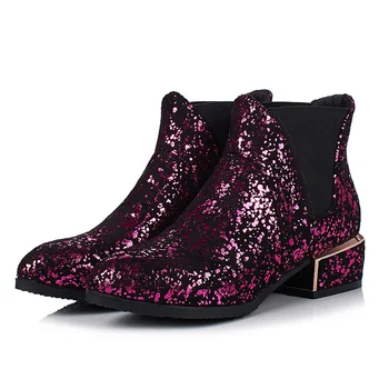 Директна доставка марка обувки Дамски обувки остър чорап клинове модела обувки есен зима ботуши къси дамски западните ботильоны за жени