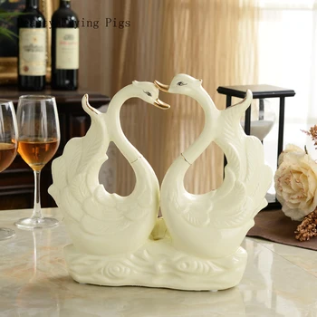 Директни продажби нова мода лебед орнаменти за декорация на дома занаяти украса нови сватбени подаръци творческа хол вино кабинет