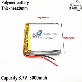 Добро Qulity 3.7 V,батерия от литиев полимер 3000mAH 904260 / Литиево-Йонна батерия за банката на КОМПЮТЪРА хапчета, GPS, mp3, mp4