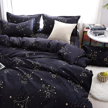 Домашен Текстил Galaxy Star Спално Бельо Constellation Пухени Комплект Легла Twin Full Queen King Size Калъфки Bed Sheet59