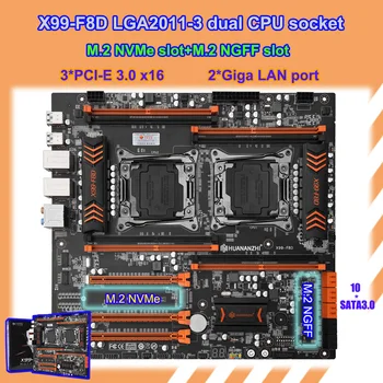 Дънна платка HUANANZHI X99-F8D LGA2011-3 с двойно процессорным жак за процесори 2678 2680 2690 V3 V4 M. 2 NVMe/NGFF SSD слот DDR4 RAM
