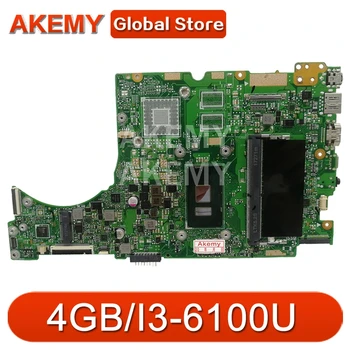 Дънната платка на лаптопа Akemy за Asus UX310UQK UX310UA UX310UAK UX310UQ UX310UV UX310U RX310U Mainboard 4G RAM /I3-6100U