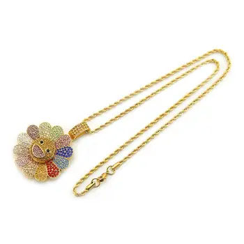 Европейската и американската външна търговия мода sun flower necklace net red sunflower pendant jewelry factory Директни продажби