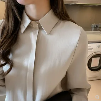 Ежедневните свободни женски ризи 2020 есен нова мода плюс размер 4XL блуза с дълъг ръкав копчета бяла риза дамски блузи градинска облекло