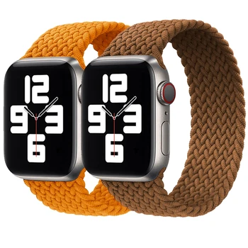 Еластичен сплетен найлонов ремък Solo Loop каишка за Apple Watch 44 Band 3 4 5 6 se тъканни въжета за часа на Apple Watches 42 милиметра 40mm 38mm