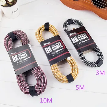 Електрическа китара кабел кабел кабел 3M 5M 10M няма шум екраниран бас кабел за китара с усилвател аксесоари за музикални инструменти