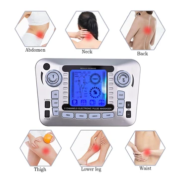Електрически EMS десетки акупунктура масажор за тяло Цифрова терапия машина 10 подложки за задната врата на краката Краката здравеопазването десетки машини