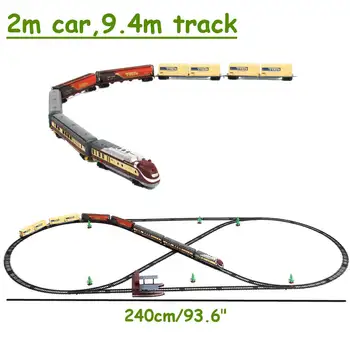 Електрически състезателен железопътен вагон дълъг локомотив 9,4 метра влак песен модел играчка влак за деца камион жп влак на Жп рожден ден