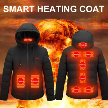 Електрическо отопляем през зимата памучни палто външно гъвкаво топло за зимата на топло палто USB инфрачервен нагревателен жилетка унисекс мъжки яке 열선조끼
