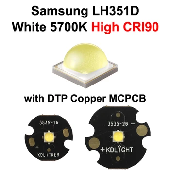 Емитер Led белота 5700K CRI90 Samsung LH351D висок (SPHWHTL3DA0GF4QTW6) с мед MCPCB KDLITKER 16mm / 20mm DTP
