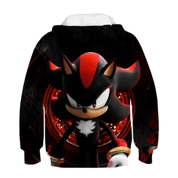 Есен Sonic на Таралеж качулки полиестер 3d печат деца hoody момичета за обличане на момчета Sonic пуловер 4-14 години с дълъг ръкав потник