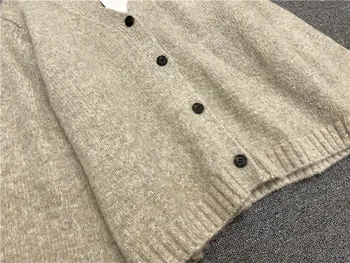 Есен-зима женски вълнен пуловер с дълъг ръкав V-образно деколте однобортный 2020 нов дамски вязаный жилетка върховете