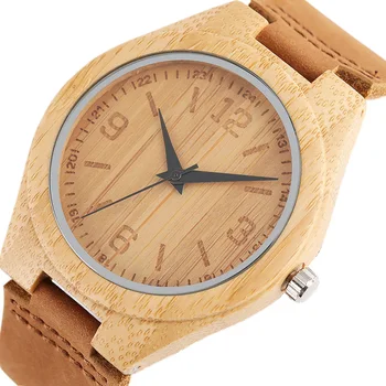 Естествена кожа дървени часовници Мъжки Дамски ръчен кварцов часовник природа дървени часовници Топ луксозни часовници reloj de madera