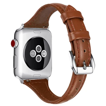 Естествена кожа каишки за часовници дамски Ръчен часовник с каишка 38 мм 42 мм смяна на каишка Булавочная обтегач калъф за Apple Watch