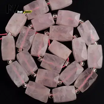 Естествени скъпоценни камъни кубовидный фасетиран розов кристал минерали мъниста за бижута 11*15 мм распорные мъниста Сам гривни аксесоари за 15