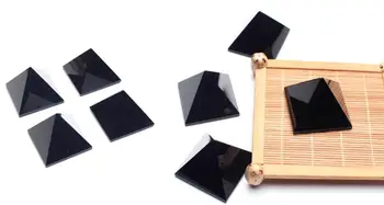 Естествено пристигане духа на енергия черен обсидиан пирамида crystal за защита на изцеление украса на дома масата Fengshui