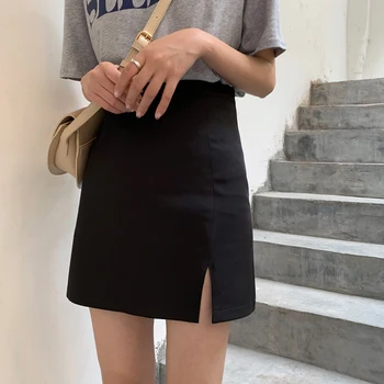 Жените Wrap пола реколта дрехи къси поли черно Harajuku лято Висока Талия градинска 2020 плътно мода популярни flowy
