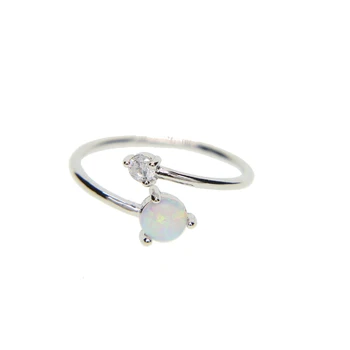 Жените годежни пръстени прост дизайн златист цвят цирконии опал Gem годежен пръстен женски бижута Anillos подарък бижута