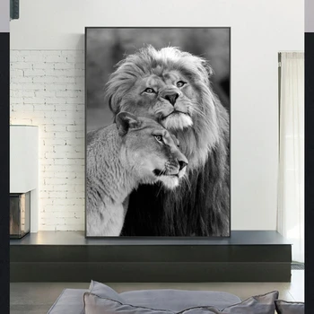 Животни Лъв в тъмното платно изкуство плакати и щампи монтиране на изкуството на декоративни картини Африканският лъв платно Живопис Начало Декор на стените
