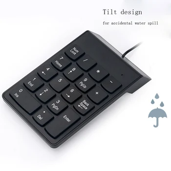 Жичен цифрова клавиатура USB цифрова клавиатура Slim Mini Number Pad 18 клавиш за iMac / Mac Pro / MacBook Air / Pro лаптоп Desktop