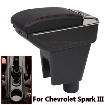 За Chevrolet Spark III armrest box central content Store Aveo T200 armrest boxCenter Console Car-Interior styling USB interface