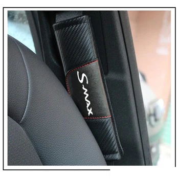 За Ford Smax S-max 2 бр. въглеродни влакна кожа столче за кола каишка на капака на столчето за кола каишка раменна подложка стайлинг на автомобили, автомобилни аксесоари