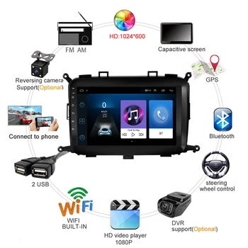 За KIA Carens 2013-2018 9 инчов Android 10 AM FM с RDS функция на DSP 2 Din мултимедиен плейър GPS навигация, WIFI главното устройство Auto Стерео уредба,