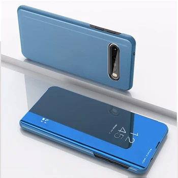 За LG V60 ThinQ Case флип огледало на стойка калъф за телефон LG G8 ThinQ делото луксозен Корпуса за LG K61 V50 V40 V30 Thinq LGK61