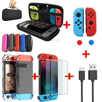 За Nintendo Switch Game Accessories Kit Hard Shell Case Чанта За Съхранение Nintend Switch Joy-Con Защитно Покритие Екранната Филм