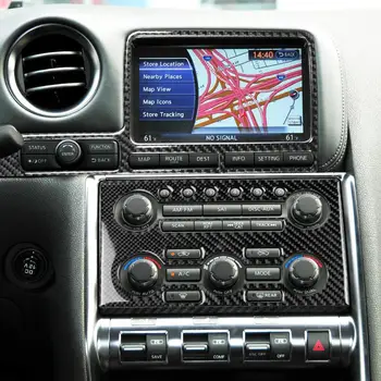 За Nissan GTR R35 2008-2016 Carbon Radio Climate Control Console стикер навигационен дисплей, Surround Cover комплект автомобилни аксесоари