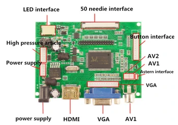 за Raspberry Pi Banana/Orange Pi Mini Computer LCD Screen Display Monitor with Remote Driver Control Board 2AV HDMI VGA