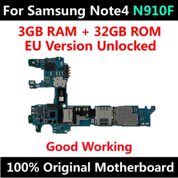 За Samsung Galaxy Note 4 N910f оригиналната дънната платка система Android 32GB Заводска отключване на IMEI завършена логическа такса