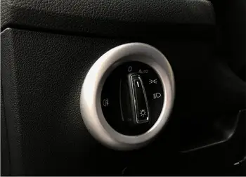 За Skoda Kodiaq 2017 2018 ABS матиран хром/карбон пластмаса цвят на колата на предната корона ключа за лампата бутон рамка капак завърши 1бр