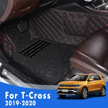 За T-Cross tcross T cross 2019 2020 луксозен двуслойни жично контур автомобилни постелки и килими автоаксесоари подложка за Volkswagen vw