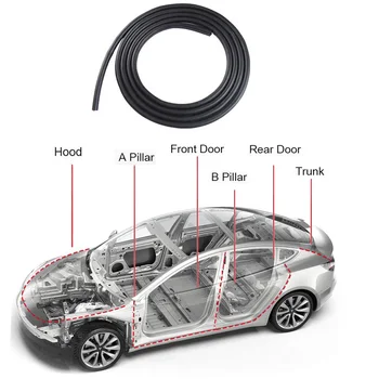 За Tesla car Door Seal Kit звукоизоляционная каучук времето е изложен на вятър намаляване на шума ленти уплътнителен кит за Tesla Model 3 Model S X Y