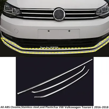За VW Volkswagen Touran L 2016 2017 2018 2019 защита на автомобила броня покритие от неръждаема стомана предна корона Долната част на предния капак педал леярство