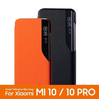 За Xiaomi Mi 10 Pro Mi 10 Ultra Leather Case Smart Window благородна противоударная флип-надолу капак, за да се MI 10 5G Global Version Case
