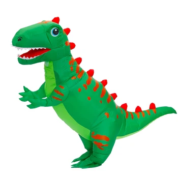 Забавен възрастен зелен печатни талисман динозавър Надуваем костюм Коледа Хелоуин cosplay костюм T-rex партия ролеви игри Disfraces