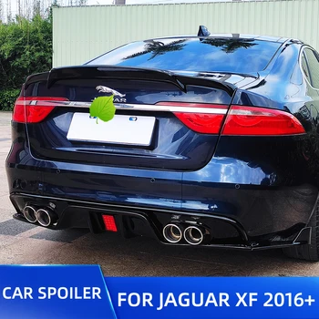 Задната част на капака на багажника на колата, заден спойлер, крило за Jaguar XF/XFL 2016 2017 2018 седан 4D ABS пластмаса Ducktail Lip Spoiler Carbon Color Живопис