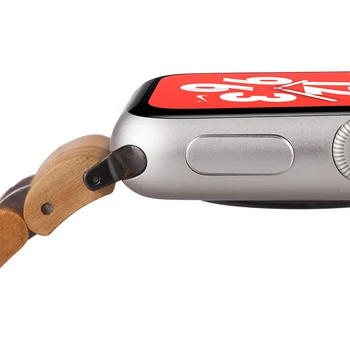 Замени гривна за Apple Watch 4 група серия дървени каишка 38 мм 42 мм 40 мм 44 мм черен каишка за часовник
