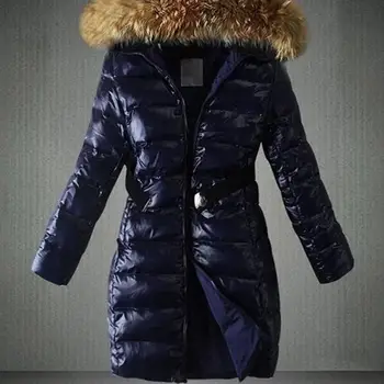 Зимна новата европейска и красиви дамски памучен яке, пуховик от памук, дамски памучен яке със средна дължина, петно