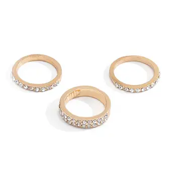 Зрение.Z 3 бр./компл. луксозни блестящи пръстени с кристали Чар Crystal златист цвят кокалчетата на пръстите пръстен за жени, бижута и аксесоари