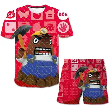 Игра Animal Crossing лятна детска облекло тениска къси панталони костюм детски дрехи момичета момчета мода мультяшные спортни плажни панталони