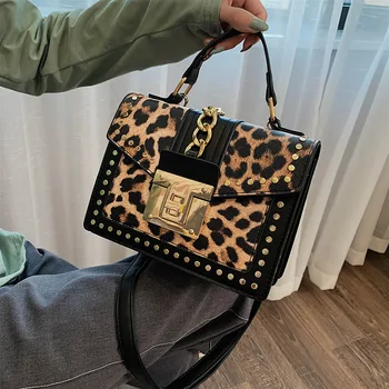 Известен дизайнер Leopard-Print кожени Дамски чанти Messenger чанти, луксозни дамски чанти Чанта наплечная чанта 2019 портмонета и чанти