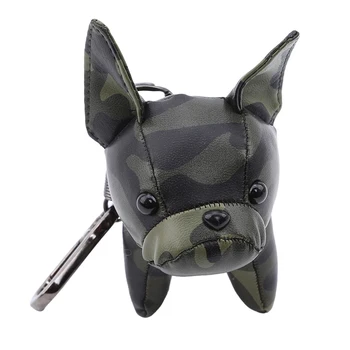 Изкуствена кожа булдог ключодържател сладък животни куче ключодържател Чар чанта кола ключодържател висулка аксесоари дрънкулки