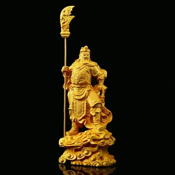 Изящно вырезанная статуя от масивна дървесина На Гонг,скулптура и съвременно изкуство,статуята на висок клас Арес Буда,статуята на декорация на дома