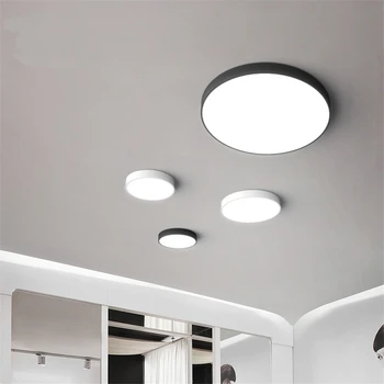 Индустриални кръгли тънки плафониери Спалня, Хол, Коридор, Баня модерен минималистичен Led Home Deco Lamp лампи