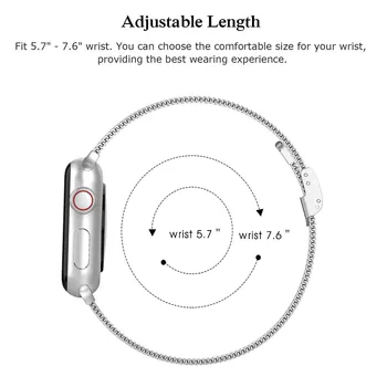 Каишка за Apple Watch band 44 мм 40 мм Метална верижка от неръждаема стомана correafor iWatch 6 5 4 3 2 1 milanese loop band 42 мм